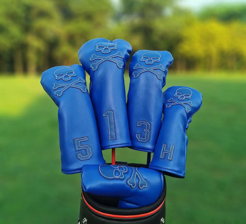 Blue Skulls Golf Headcover Set