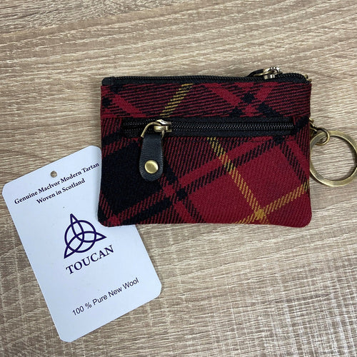 Scottish Thistle Tartan Leather Purse