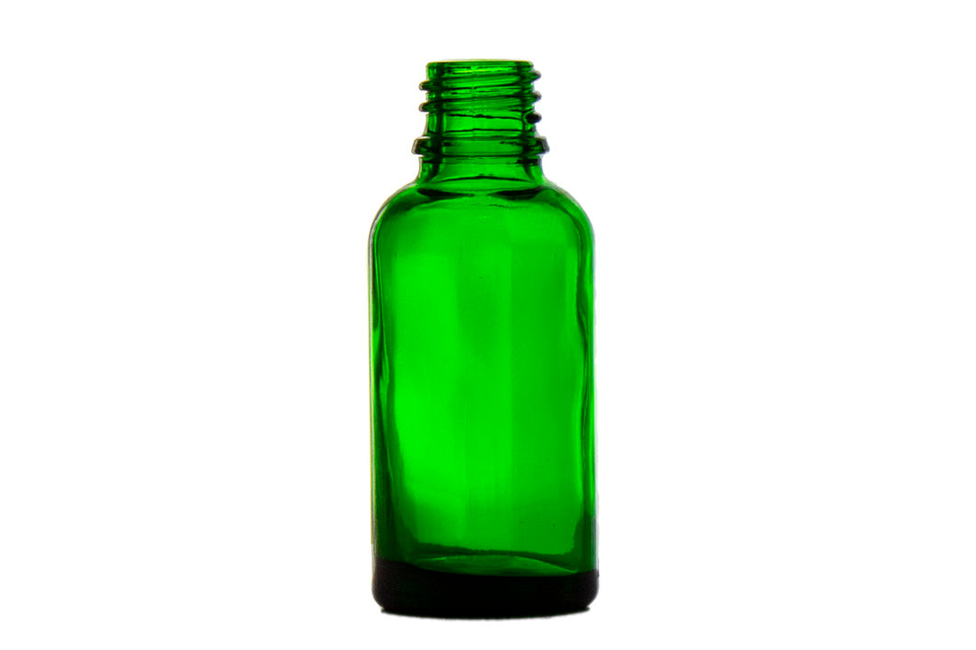 30ml Green Euro Round Glass Bottle - EmptyBottles.com product image