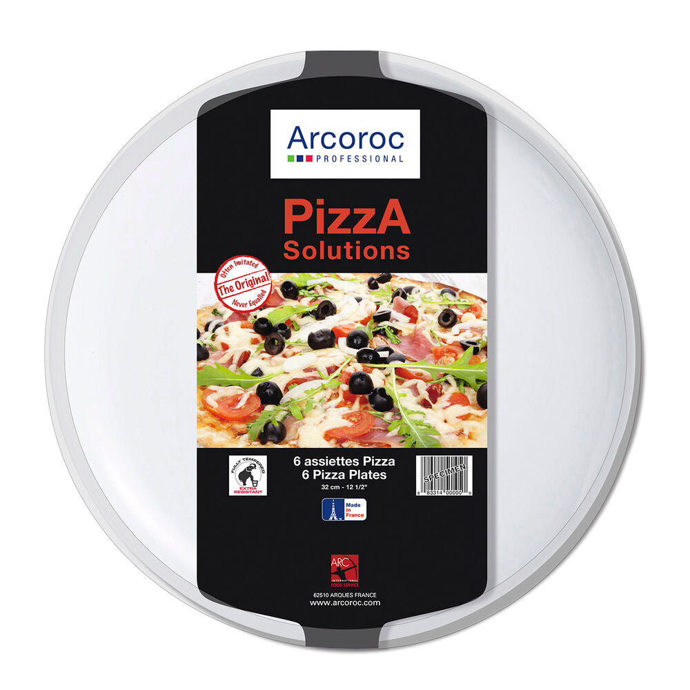 Assiette à Pizza Arcoroc Solution 6 Unités Verre Blanc (Ø 32 cm). Dakar - SENEGAL