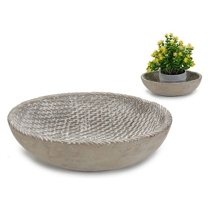 Assiette en osier Circles Cement (25,2 x 18,5 x 6,6 cm). Dakar - SENEGAL