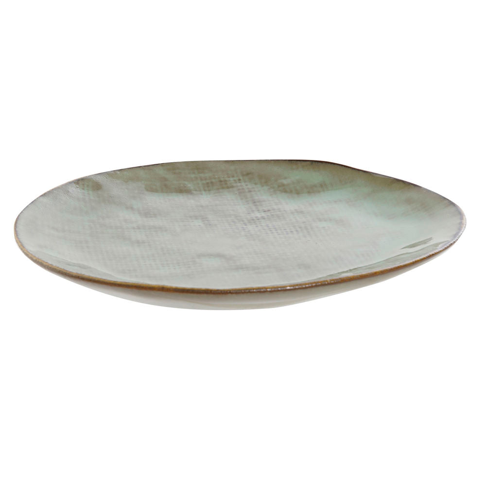 Assiette plate DKD Home Decor Turquoise Stoneware (19,6 x 16,6 x 2,2 cm). Dakar - SENEGAL