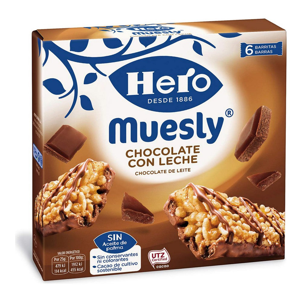 Barre énergétique Hero Muesly Chocolat au lait (6 x 25 g). Dakar - SENEGAL
