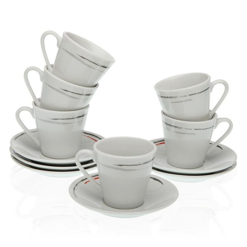 Ensemble de 6 tasses avec assiette en porcelaine Versa Briss (6 pièces) (5,8 x 6 x 5,8 cm). Dakar - SENEGAL