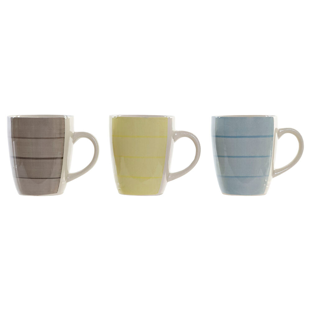 Mug DKD Home Decor Jaune Bleu Gris Porcelaine (360 ml) (3 pcs). Dakar - SENEGAL