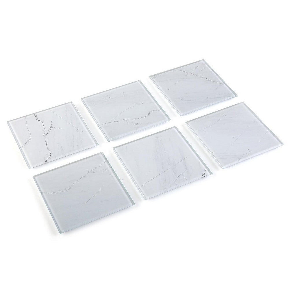 Sous-verres Versa White Marble (4 x 10,5 x 10,5 cm) (6 pièces). Dakar - SENEGAL