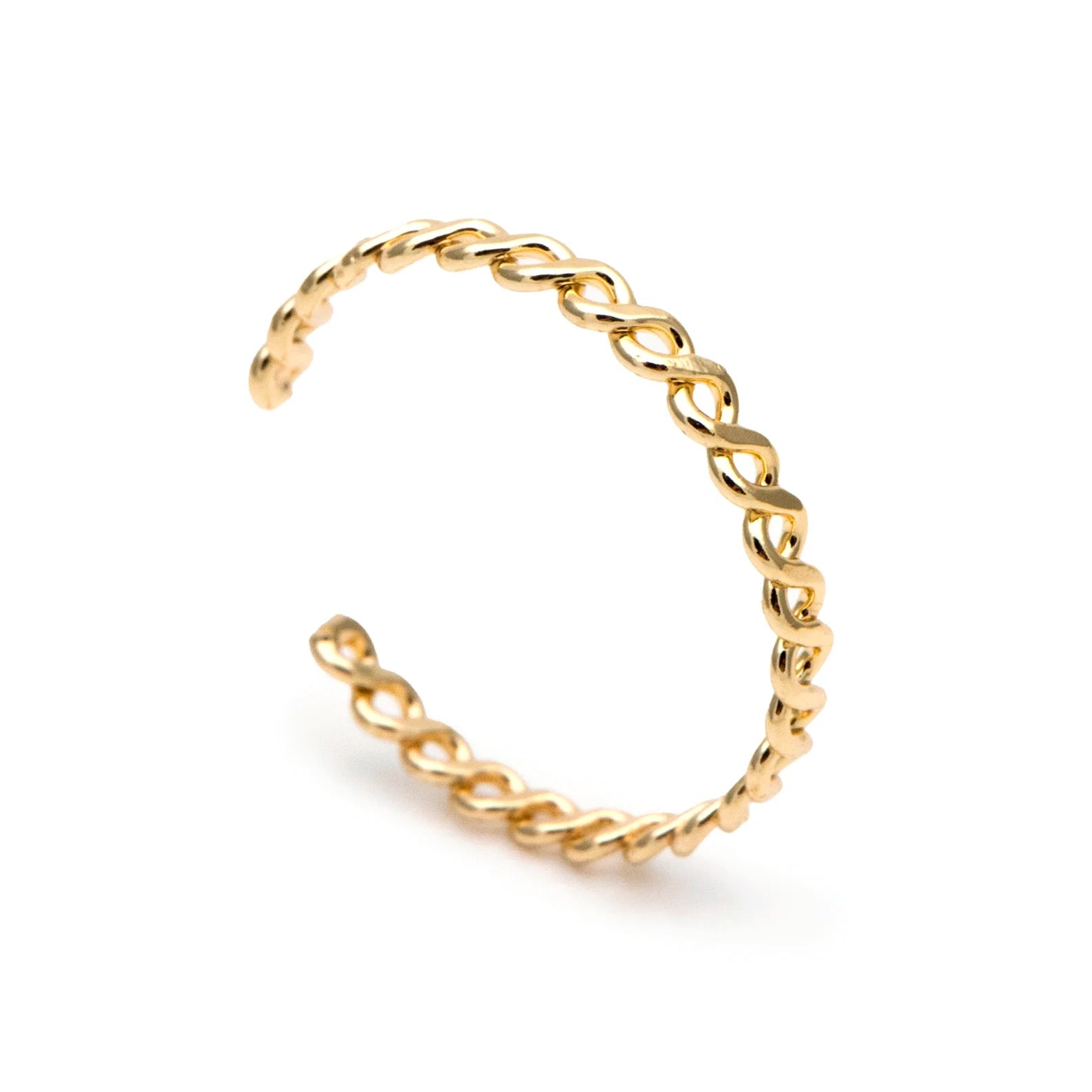Gold twist stacking ring