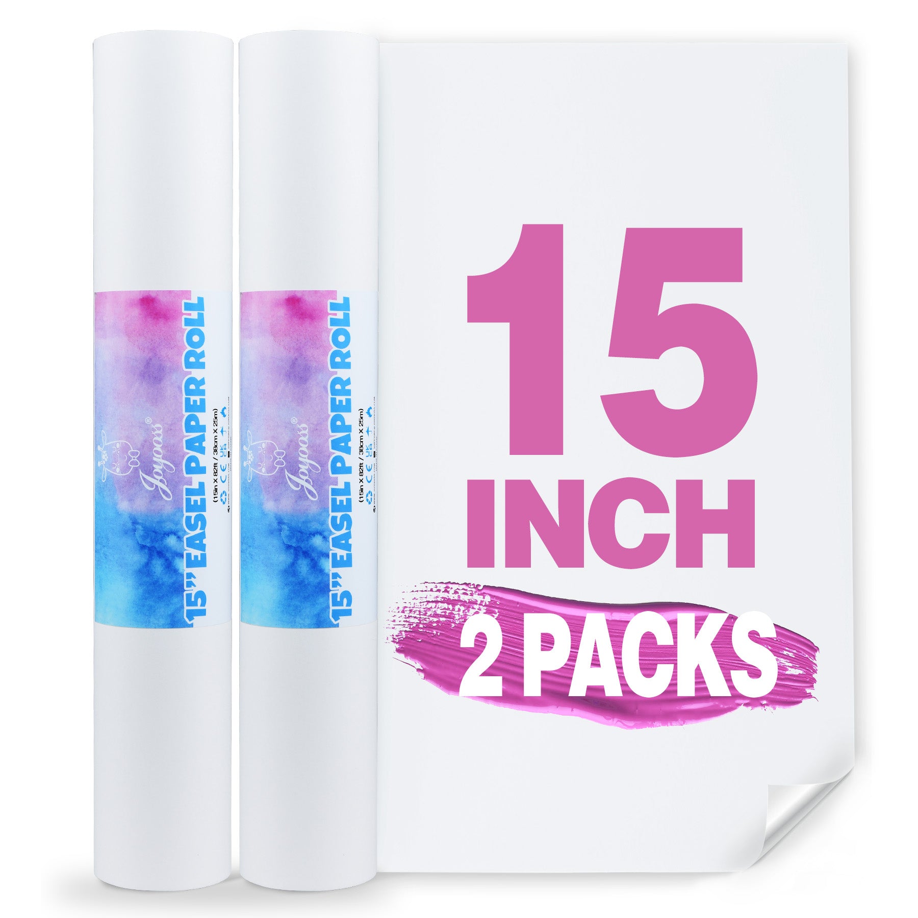 Joyooss Easel Paper Roll 15Inch By 82Feet 2Packs
