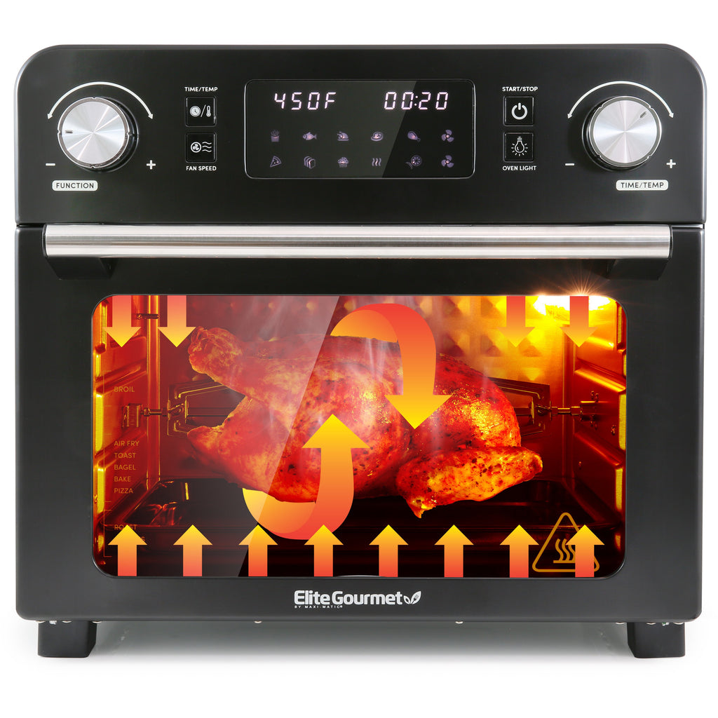 23L Digital Fryer Oven, Oil-Less Convection Oven Shop Elite Gourmet - Small Kitchen Appliances