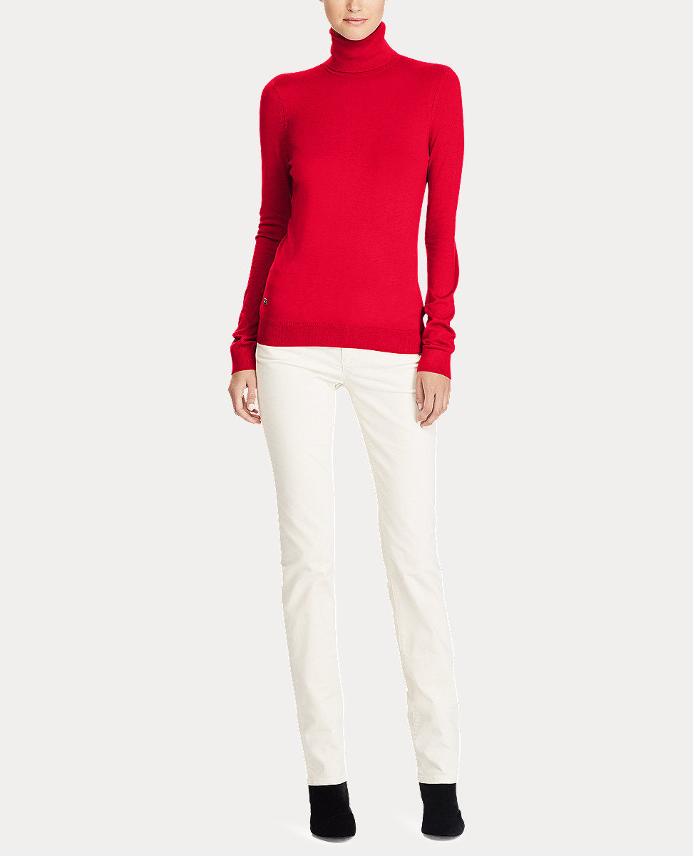 Lauren Ralph Lauren | Silk-Blend Turtleneck In Red | The Lauren Look