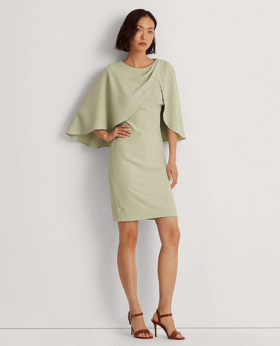 Lauren Ralph Lauren | Georgette Cape Cocktail Dress In Green | The Lauren  Look