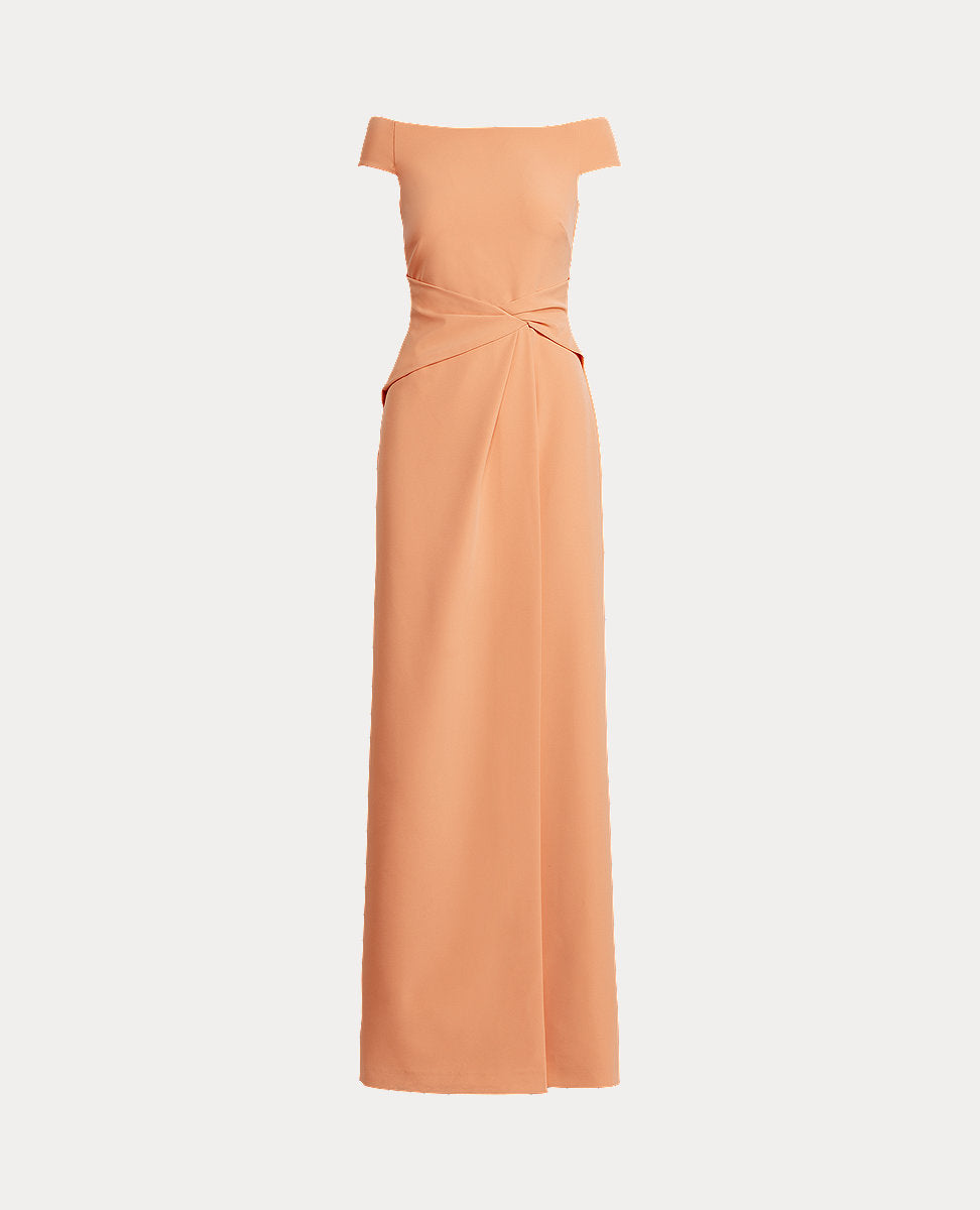 Lauren Ralph Lauren | Crepe Off-The-Shoulder Gown In Orange | The Lauren  Look