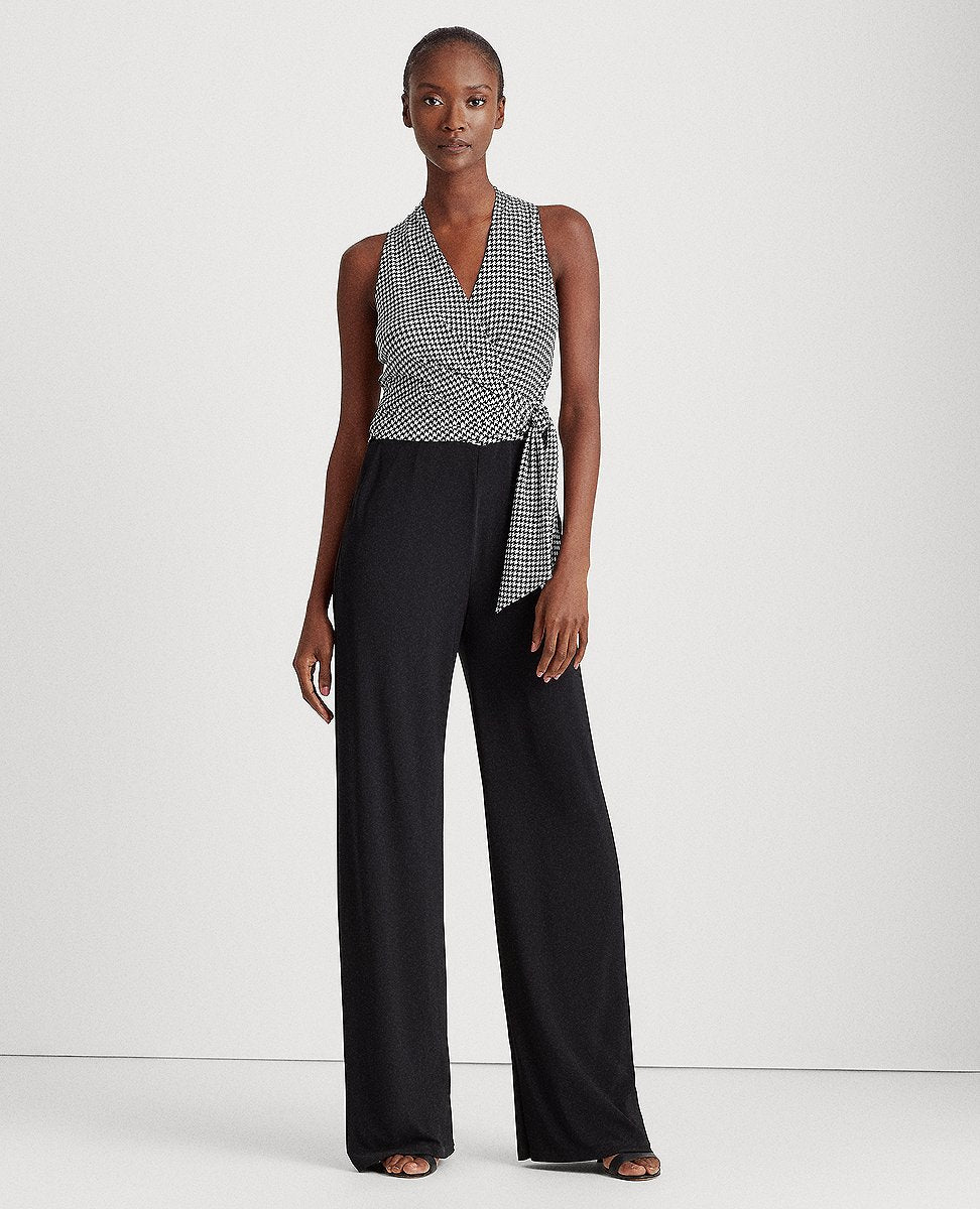 Lauren Ralph Lauren | Houndstooth Surplice Jumpsuit In Black/Colonial ...