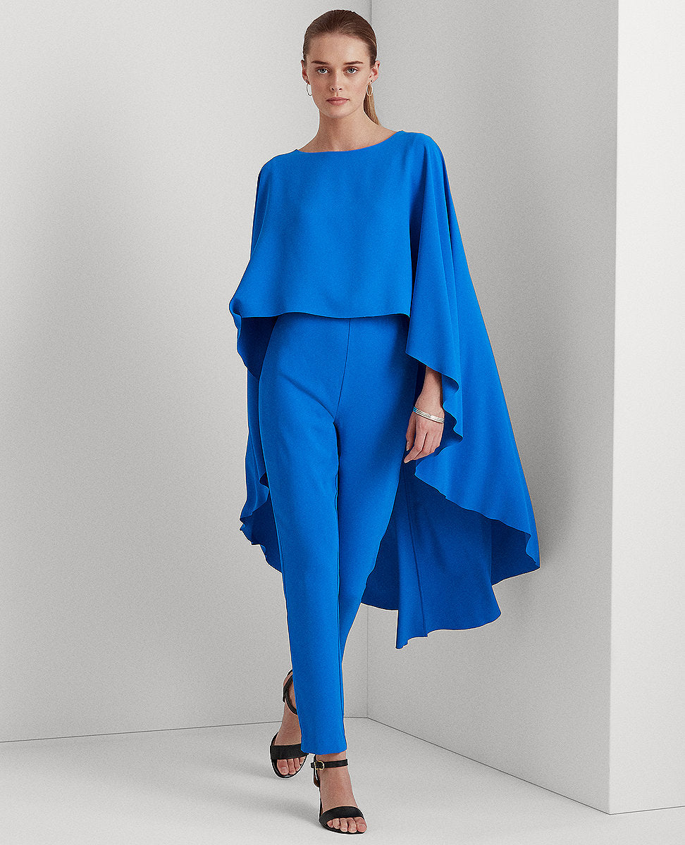 Lauren Ralph Lauren | Cape Georgette Jumpsuit In Blue | The Lauren Look