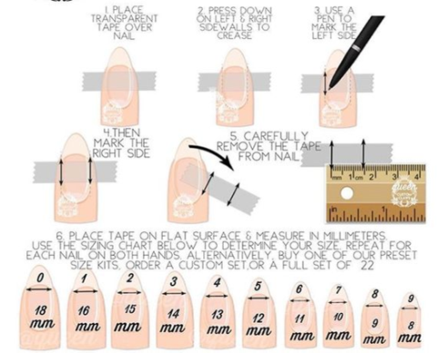 Nail Measurement Guide – Glitzy Fingers