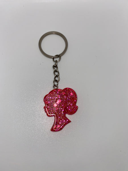 barbie head keychain