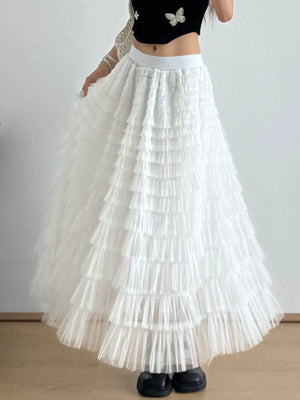 Tiered Tulle Maxi Skirt - S. M. & Co. 