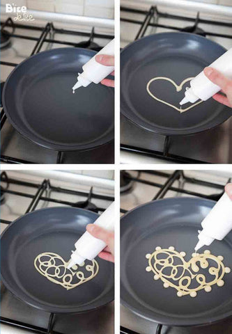 Lace heart shaped pancakes tutorial