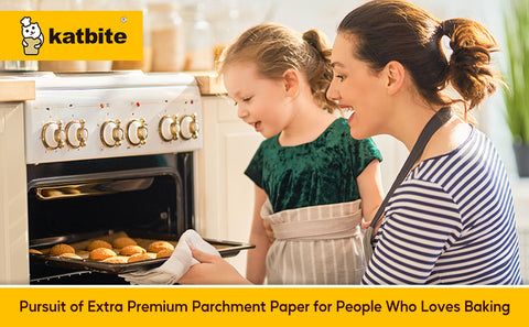 Katbite Parchment Paper Roll for Baking, 15 in x 210 ft 260 Sq.Ft, Heavy  Duty Baking Paper with Slide Cutter, Easy to Cut & Non-stick Cooking Paper