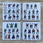 King's and Queen's Coaster set of 4