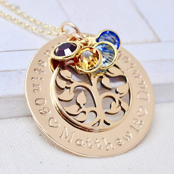 News ged Personalized Family Tree Name Necklace With Birthstones Dcross International