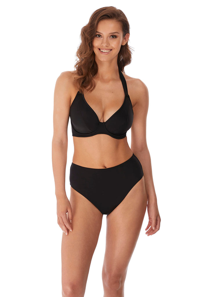 Freya In The Mix Black Banded Halter Bikini Top