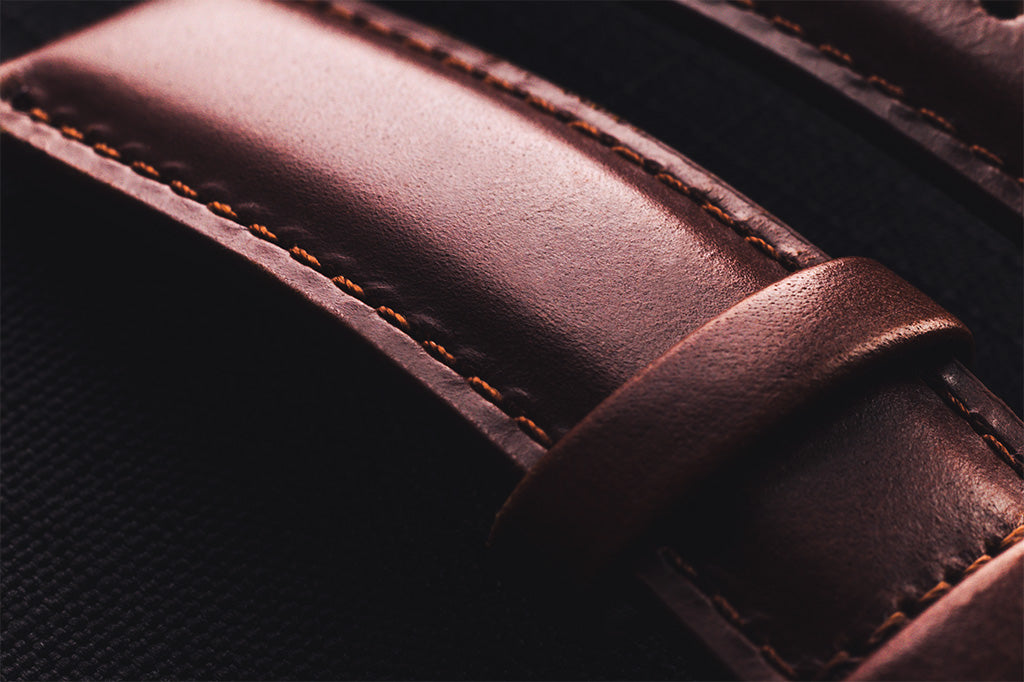 Brown full grain leather watch strap 21mm