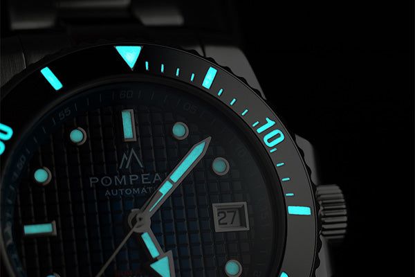 Pompeak sub aquatic lumed elapsed time bezel