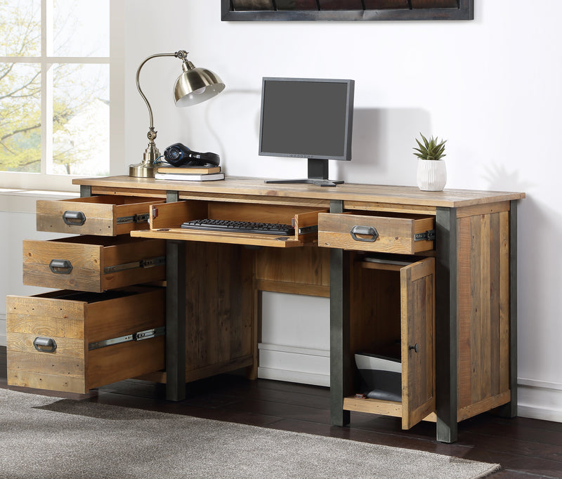 Industrial Rustic Twin Pedestal Home Office Desk | PRE-ORDER – The Den & Now
