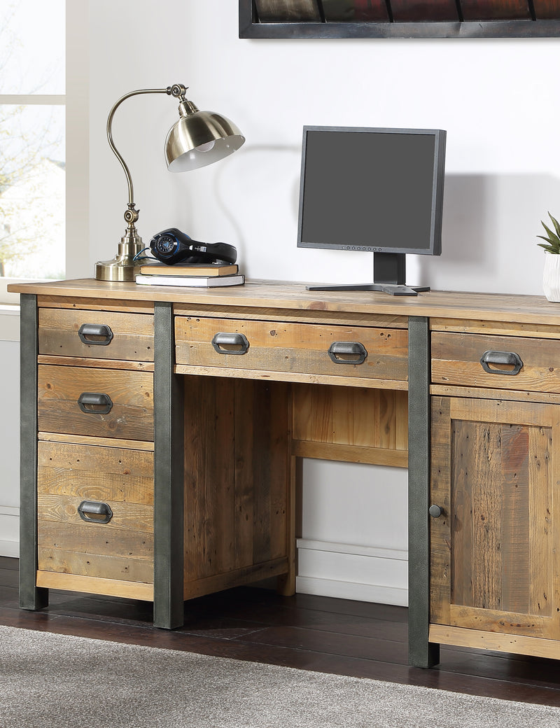 Industrial Rustic Twin Pedestal Home Office Desk | PRE-ORDER – The Den & Now