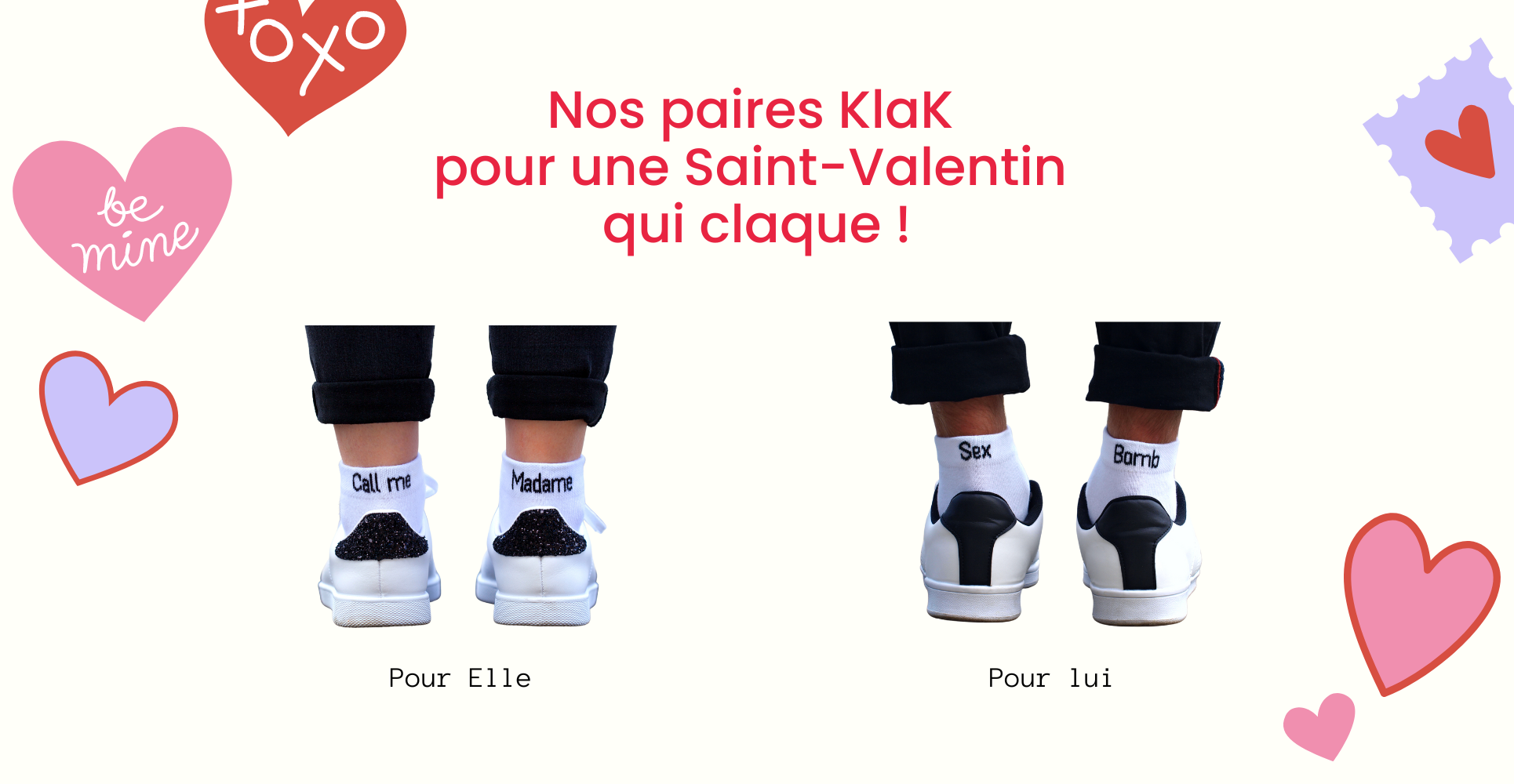 Chaussettes KlaK pour la Saint-Valentin