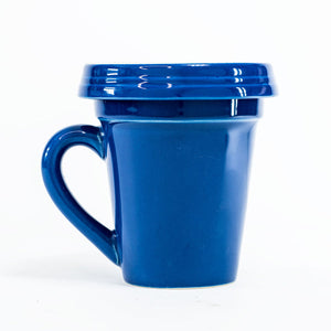 Flower Pot Mug w/Saucer & Spoon, Nurse Blue