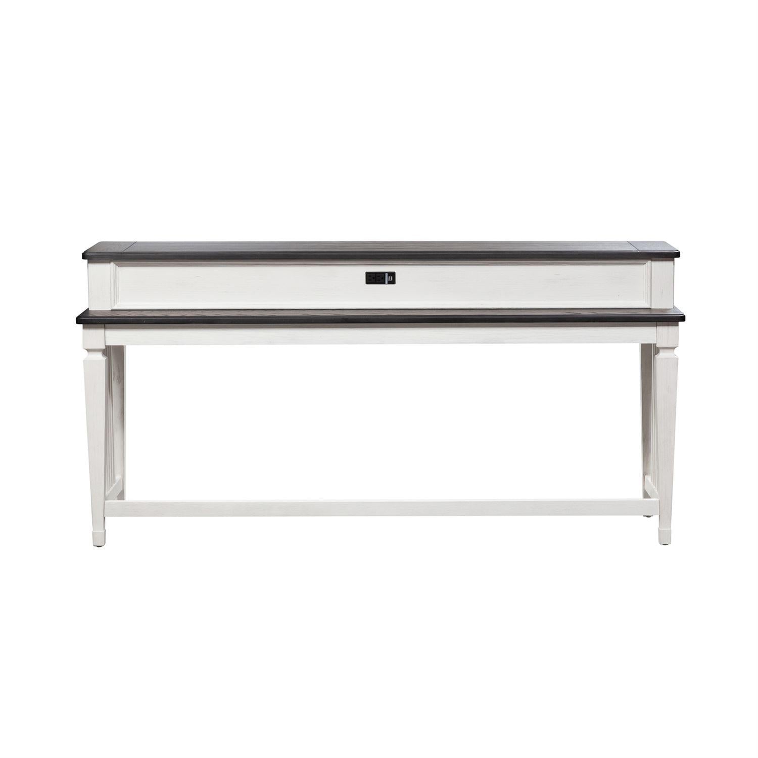 Liberty Allyson Park Console Bar Table in Wirebrushed White