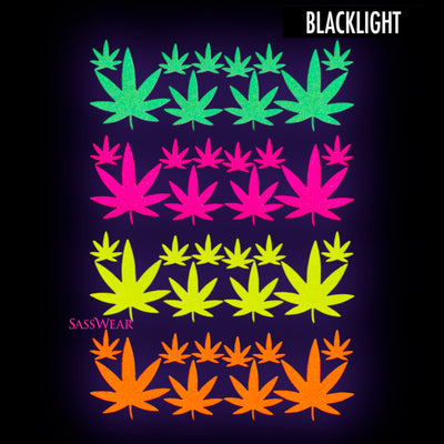 Neon Blacklight Leaf Body Stickers for Raves