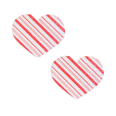 Glitz Nips Candy Striped Christmas Heart Nipple Pasties