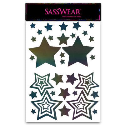 Rainbow Reflective Pasties/Body Sticker Set - Star