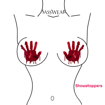 Bloody Hands Glitz Nips Pasties