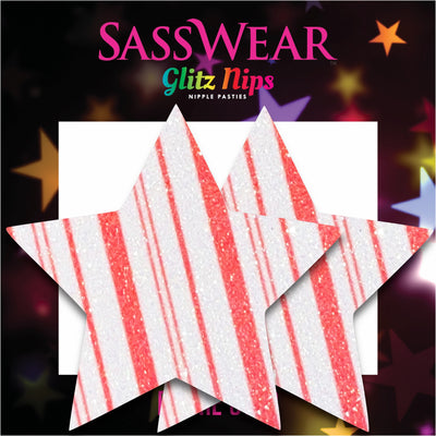 Glitz Nips Candy Cane Star Pasties