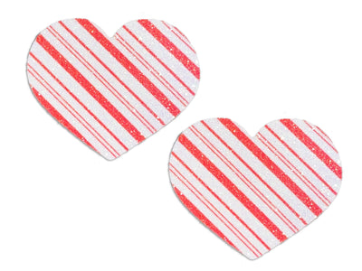 Glitz Nips Candy Striped Christmas Heart Nipple Pasties