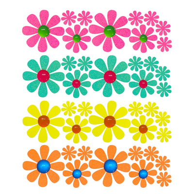 Daisy Neon Blacklight Reflective Body Stickers, 40pk-Sasswear