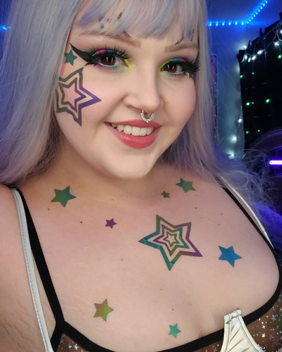 Rainbow Reflective Pasties/Body Sticker Set - Star