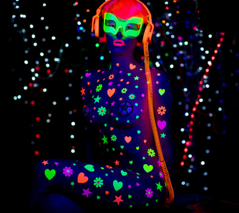 Glowing Goddess Costume with LED Pasties