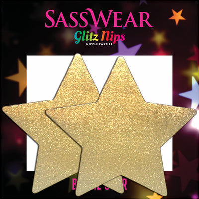 Gold Member Metallic Star Glitz Nips Pasties