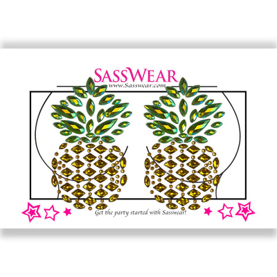 pineapple jeweled pasties by Sasswear