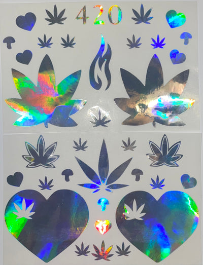 420 Love Pasties/Body Stickers Set