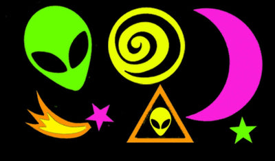 Alien/Space Glow-in-the-Dark Body Stickers-Mini - Sasswear