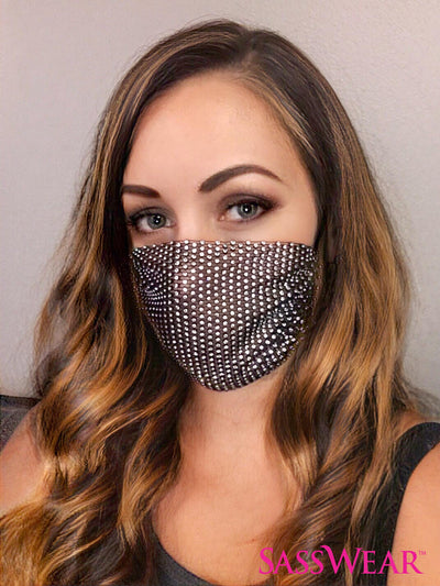 Face Mask Cover - Mesh Rhinestone