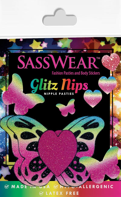 glitter rave pasties butterfly heart