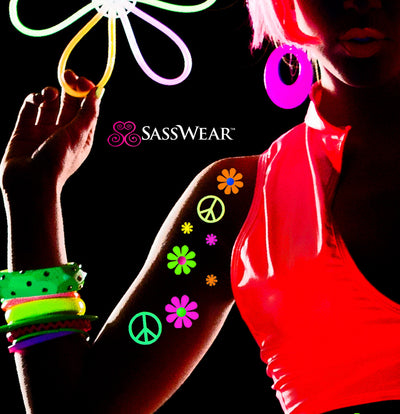 Daisy/Hippy Glow-in-Dark Body Stickers-Mini - Sasswear