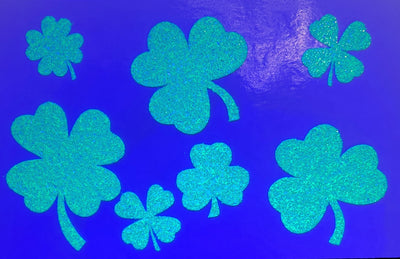 Clover/Shamrock Neon Glow Body Stickers-Mini